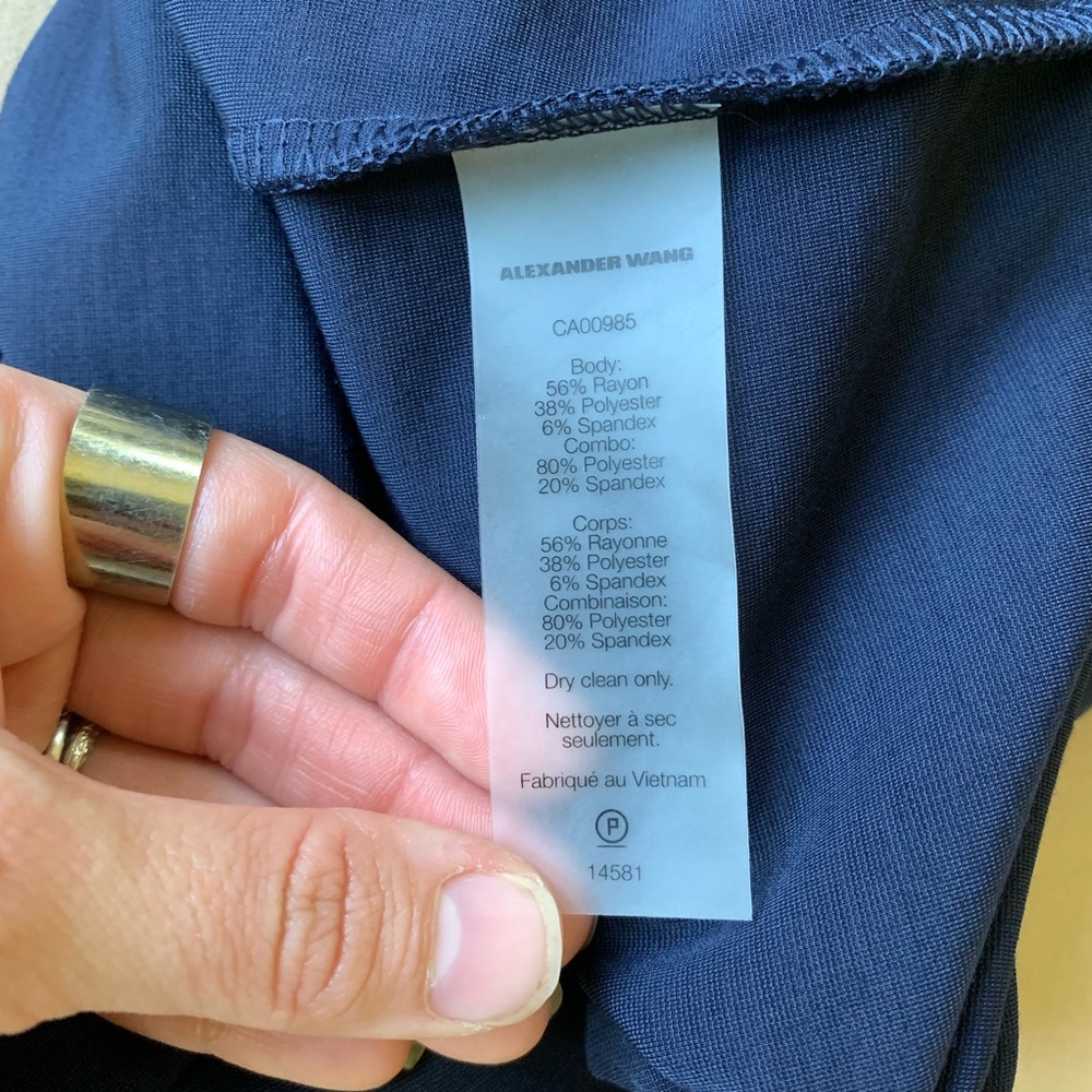 Alexander Wang Navy Blue Mesh Cutout Fitted Dress! - Picture 6 of 6